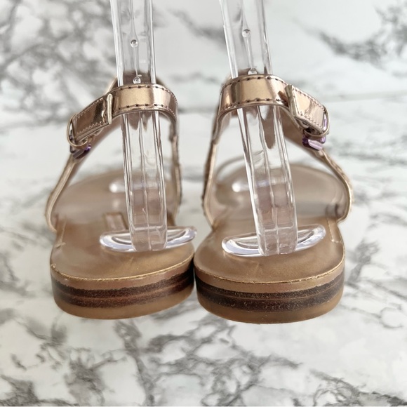 BCBGeneration Bennett Sandals Flat Toe Post Tan Rose Gold Slingback 8 - Picture 6 of 13